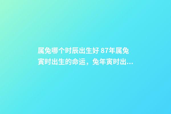 属兔哪个时辰出生好 87年属兔寅时出生的命运，兔年寅时出生的人命运-第1张-观点-玄机派